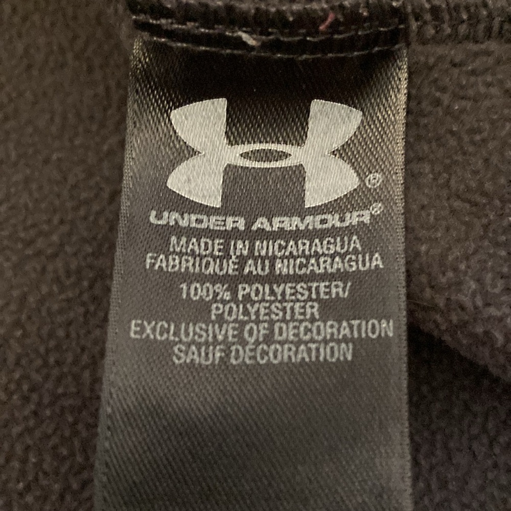 Under Armour mens 2XL/2TG charcoal grey hoodie big logo in red sweatshirt - Picture 5 of 10